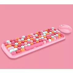   MOFII vezeték nélküli billentyűzet + egér, Candy, nemzetközi elrendezés, Pink/multicolor