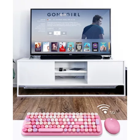 MOFII vezeték nélküli billentyűzet + egér, Candy, nemzetközi elrendezés, Pink/multicolor