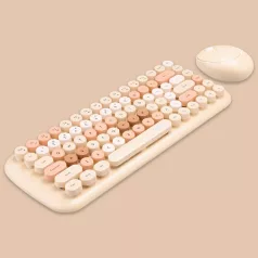   MOFII vezeték nélküli billentyűzet + egér, Candy, nemzetközi elrendezés, Barna/multicolor