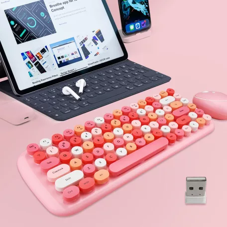 MOFII vezeték nélküli billentyűzet + egér, Candy, nemzetközi elrendezés, Barna/multicolor