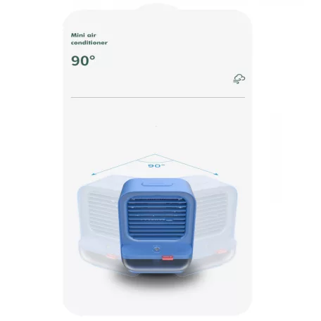 Aromaterápiás Mini Párologtató Léghűtő, 3 fokozatú ventilátor, 4000mAh akkumulátor, sötétzöld