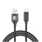 Adat- és Töltőkábel DC09, MicroUSB/USB csatlakozó, hangra bekapcsoló villogó fény, 2A gyorstöltés, 1 méter, fekete