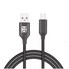   Adat- és Töltőkábel DC09, MicroUSB/USB csatlakozó, hangra bekapcsoló villogó fény, 2A gyorstöltés, 1 méter, fekete