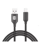 Lightning Adat- és Töltőkábel DC10, Lightning/USB csatlakozó, hangra bekapcsoló villogó fény, 2A gyorstöltés, 1 méter, fekete