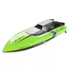   Toys Sky Távirányítós csónak, 2,4 GHz-es rádióvezérlésű versenyhajó, 1:36 arány, újratölthető akkumulátorral, 25km/h, 14 év feletti gyermekek számára, zöld