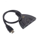 HDMI switch, 3xHDMI anya -> HDMI apa, automata HDMI detektálás, input jelző LED, fekete