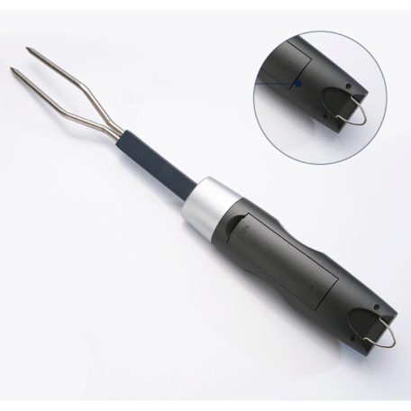 Digitális BBQ grill hőmérő, nyárs villa, sütéshez, grillezéshez, 0°C-tól +250°C-ig, ezüst-szürke