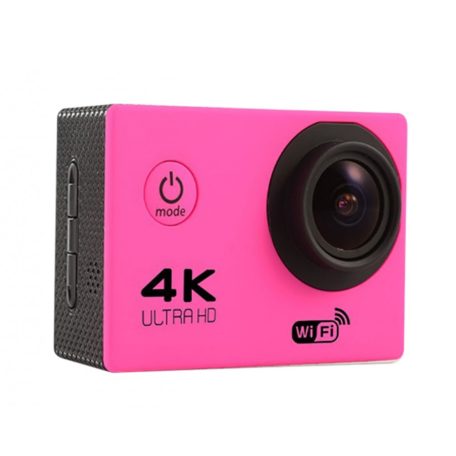 WiFi-s Akciókamera, F-60, 12MP sportkamera, FullHD video/60FPS, max.64GB TF Card, 30m-ig vízálló, A+ 170°, rózsaszín