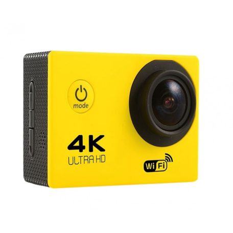 WiFi-s Akciókamera, F-60, 12MP sportkamera, FullHD video/60FPS, max.64GB TF Card, 30m-ig vízálló, A+ 170°, sárga