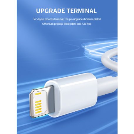 Prémium adat- és töltőkábel, Lightning/USB típusú csatlakozó, 1 méter, fehér