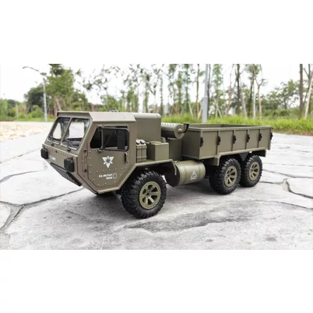 Fayee Távirányítós U.S. Army katonai teherautó, 2,4 GHz-es rádióvezérlésű, 1:16 arány, 6WD off road, 15km/h, 14 év feletti gyermekek számára, zöld
