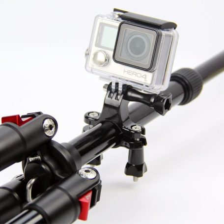 Akciókamera Rögzítő/Tartó Biciklire és Motorra, csőre szerelhető, GoPro HERO 5 6 7 8 9 10 kompatibilis, fekete