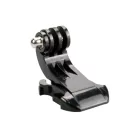 Sportkamera adapter, 2db, J-Hook support, csatra csatolható, például bukósisak, mellpánt, fejpánt csatra, sportkamerákkal kompatibilis, fekete