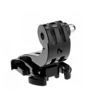Sportkamera adapter, 2db, J-Hook support, csatra csatolható, például bukósisak, mellpánt, fejpánt csatra, sportkamerákkal kompatibilis, fekete