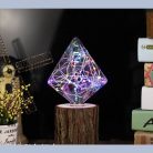 Kristály Formájú Színes LED üveg búra, E27 foglalatba, zöld-piros-kék-sárga ünnepi fények