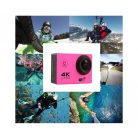 WiFi-s Akciókamera, H10, 12MP sportkamera, FullHD video/60FPS, max.64GB TF Card, 30m-ig vízálló, A+ 170°, rózsaszín