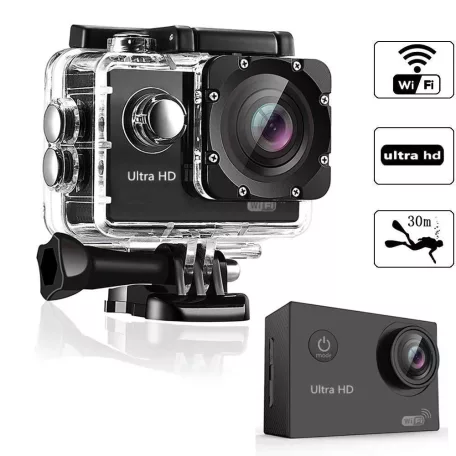 WiFi-s Sportkamera, H-16, 12MP akciókamera, FullHD video/60FPS, max.64GB TF Card, 30m-ig vízálló, A+ 170°, rózsaszín