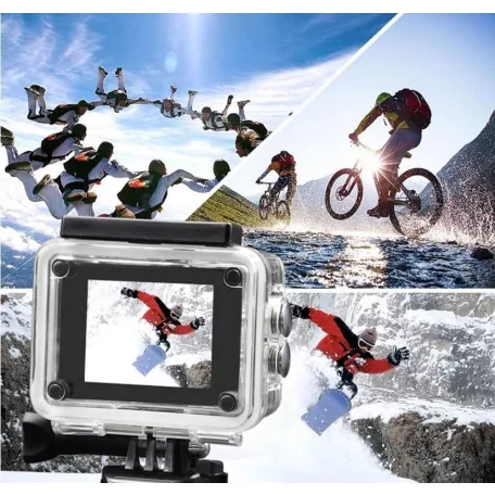 WiFi-s Sportkamera, H-16, 12MP akciókamera, FullHD video/60FPS, max.64GB TF Card, 30m-ig vízálló, A+ 170°, rózsaszín