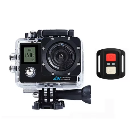WiFi-s Akciókamera, H22, 12MP sportkamera, FullHD video/60FPS, max.32GB TF Card, 30m-ig vízálló, A+ 170°, fekete