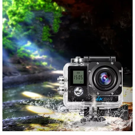 WiFi-s Akciókamera, H22, 12MP sportkamera, FullHD video/60FPS, max.32GB TF Card, 30m-ig vízálló, A+ 170°, fekete