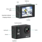 WiFi-s Sportkamera, H-16-4, 12MP akciókamera, FullHD video/60FPS, max.32GB TF Card, 30m-ig vízálló, A+ 170°, ezüst