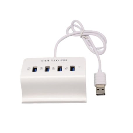 4-portos USB Hub Elosztó (USB2.0/MicroUSB->4db USB2.0), fehér
