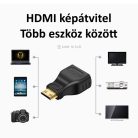 HDMI átalakitó adapter, Mini HDMI->HDMI, aranyozott csatlakozó, fekete