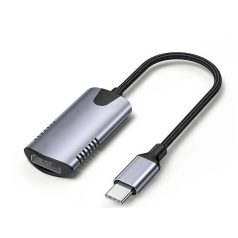   Videó-Audió digitalizáló adapter, HDMI-ről USB-C, videófelvétel és élő közvetítés szerkeztéshez, ezüstszín
