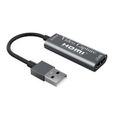   Videó-Audió digitalizáló adapter, HDMI-ről USB-A, videófelvétel és élő közvetítés szerkesztéshez, ezüstszín