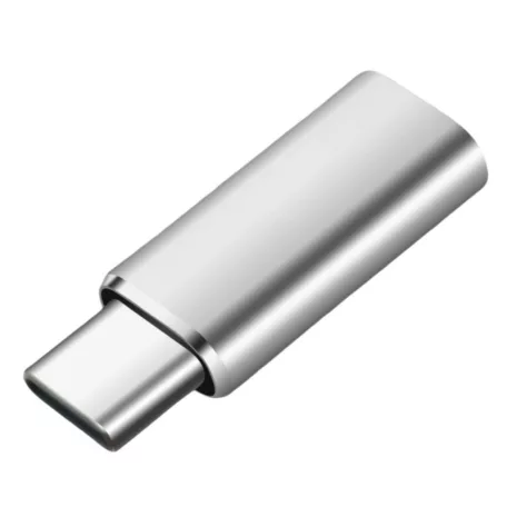Univerzális OTG adapter (Lightning->USB-C), USB 3.0,  laptoppal és mobiltelefonnal, ezüst