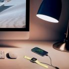 2 az 1-ben Lightning + Vezeték nélküli töltés, iPhone, iPad és Apple Watch töltőkábel, fehér-fekete