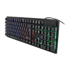 Vezetékes billentyűzet KR6300, USB, nemzetközi elrendezés, RGB világítás, fekete