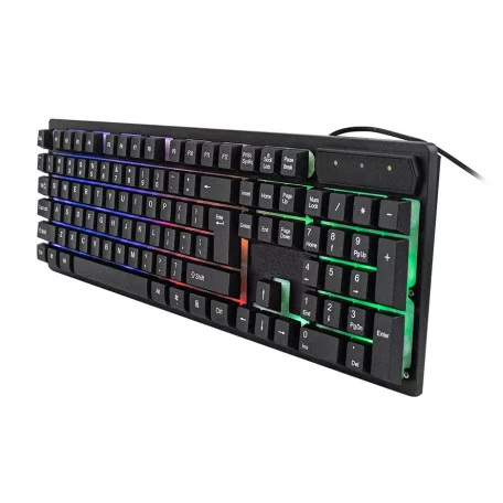Vezetékes billentyűzet KR6300, USB, nemzetközi elrendezés, RGB világítás, fekete