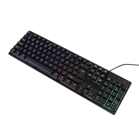 Vezetékes billentyűzet KR6300, USB, nemzetközi elrendezés, RGB világítás, fekete