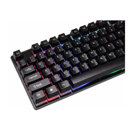 Vezetékes billentyűzet KR6300, USB, nemzetközi elrendezés, RGB világítás, fekete