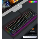 Vezetékes billentyűzet KR6300, USB, nemzetközi elrendezés, RGB világítás, fekete