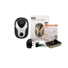 Kültéri-beltéri Kapucsengő, időjárásálló, 30m jelátviteli távolság, ezüst-fekete