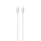 LDNIO Adat- és Töltőkábel LC121c, USB-C/USB-C csatlakozó, 65W gyorstöltés, 1 méter, fehér