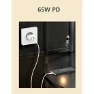 LDNIO Adat- és Töltőkábel LC121c, USB-C/USB-C csatlakozó, 65W gyorstöltés, 1 méter, fehér