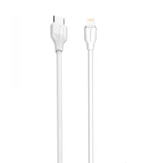   LDNIO Adat- és Töltőkábel LC121i, Lightning/USB-C csatlakozó, 30W gyorstöltés, 1 méter, fehér