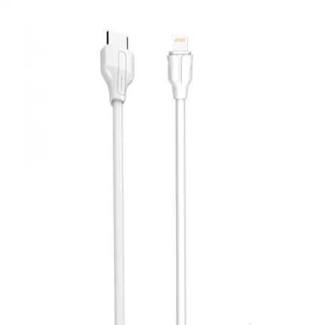 LDNIO Adat- és Töltőkábel LC121i, Lightning/USB-C csatlakozó, 30W gyorstöltés, 1 méter, fehér