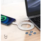 LDNIO Adat- és Töltőkábel LC121i, Lightning/USB-C csatlakozó, 30W gyorstöltés, 1 méter, fehér