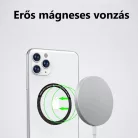 Univerzális mágnes gyűrű, MagSafe wireless töltőhöz, autós mágneses mobiltartóhoz, mobiltelefonra ragasztható, C alakú, fekete