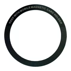   Univerzális mágnes gyűrű, MagSafe wireless töltőhöz, autós mágneses mobiltartóhoz, mobiltelefonra ragasztható, fekete