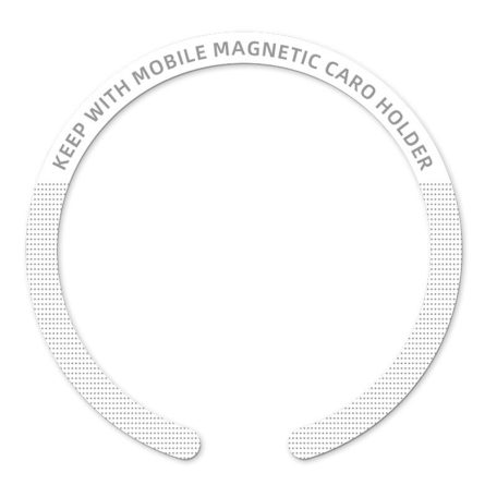 Univerzális mágnes gyűrű, MagSafe wireless töltőhöz, autós mágneses mobiltartóhoz, mobiltelefonra ragasztható, C alakú, fehér