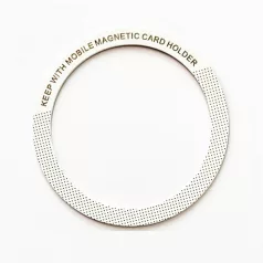   Univerzális mágnes gyűrű, MagSafe wireless töltőhöz, autós mágneses mobiltartóhoz, mobiltelefonra ragasztható, O alakú, fehér