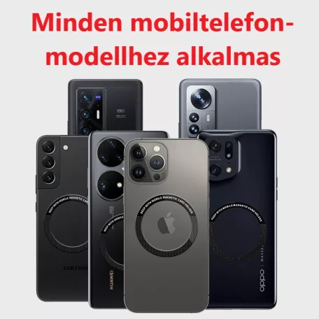 Univerzális mágnes gyűrű, MagSafe wireless töltőhöz, autós mágneses mobiltartóhoz, mobiltelefonra ragasztható, O alakú, fehér