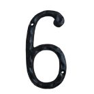 Öntöttvas házszám: 6, retro hangulatú, fekete