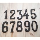 Öntöttvas házszám: 6, retro hangulatú, fekete