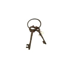   Öntöttvas Dekor Kulcspár, kulcstartó karikán, antikolt stílusú, sötétbarna
